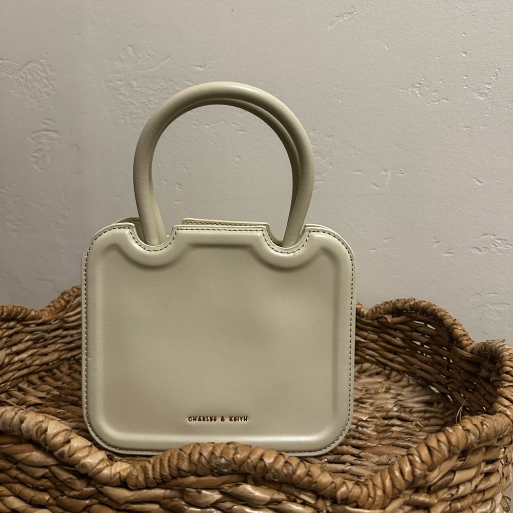 Charles & Keith Elegant Mini Bag in Light Cream - Picture 4 of 7